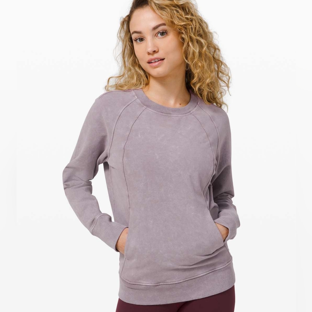 Lululemon Scuba Crew Sweatshirt Washed Lunar Rock Size 6